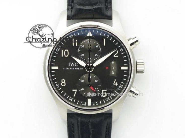 MIROTIME 0323 Pilot Chrono SS AZF 1:1 Best Edition Blue Dial on Brown Leather Strap A TimelessDesign 7060